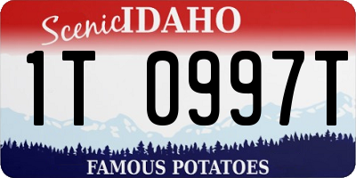 ID license plate 1T0997T