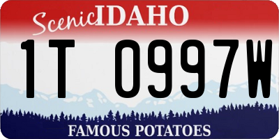 ID license plate 1T0997W