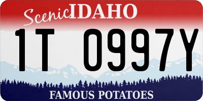 ID license plate 1T0997Y