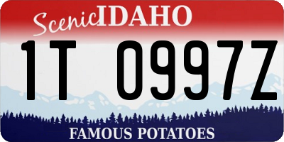 ID license plate 1T0997Z