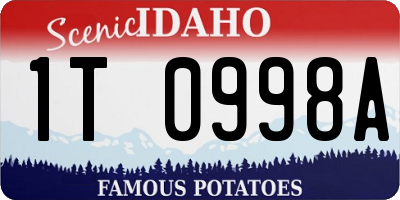 ID license plate 1T0998A