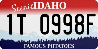 ID license plate 1T0998F