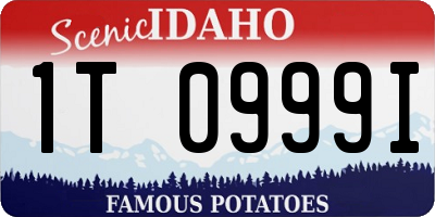 ID license plate 1T0999I