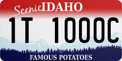 ID license plate 1T1000C
