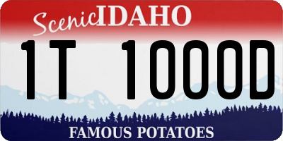 ID license plate 1T1000D