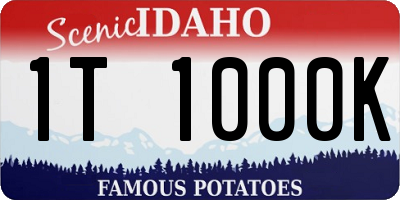 ID license plate 1T1000K