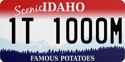 ID license plate 1T1000M