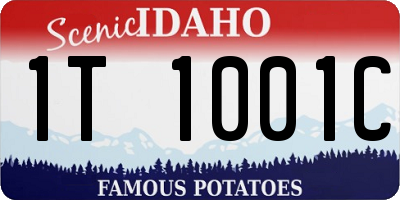 ID license plate 1T1001C