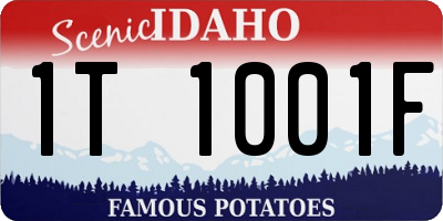ID license plate 1T1001F