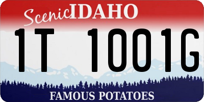 ID license plate 1T1001G