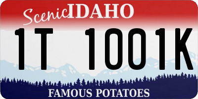 ID license plate 1T1001K