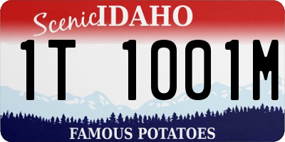 ID license plate 1T1001M