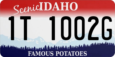 ID license plate 1T1002G