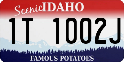 ID license plate 1T1002J
