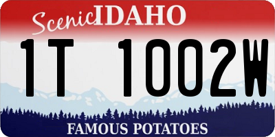 ID license plate 1T1002W