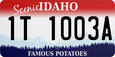 ID license plate 1T1003A