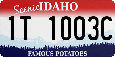 ID license plate 1T1003C