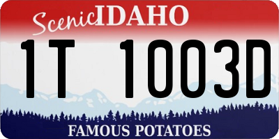 ID license plate 1T1003D