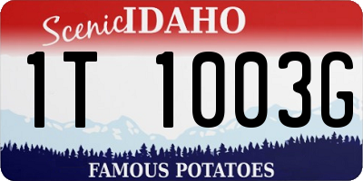 ID license plate 1T1003G