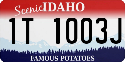 ID license plate 1T1003J
