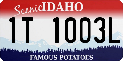 ID license plate 1T1003L