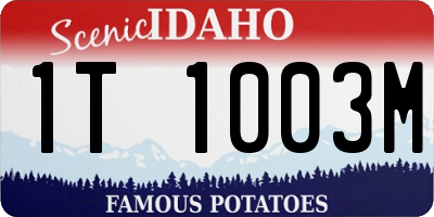 ID license plate 1T1003M