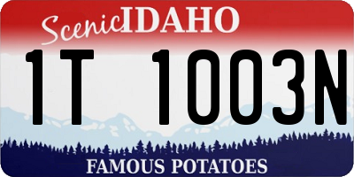 ID license plate 1T1003N