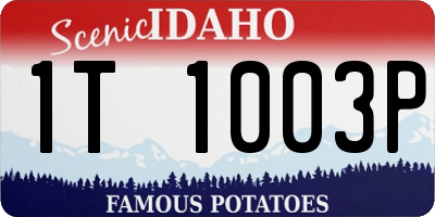 ID license plate 1T1003P