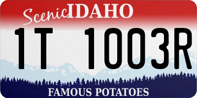 ID license plate 1T1003R