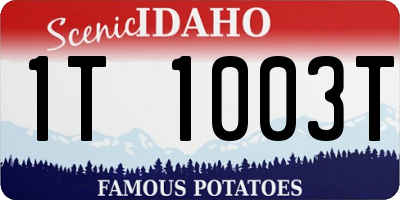 ID license plate 1T1003T