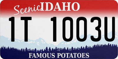 ID license plate 1T1003U