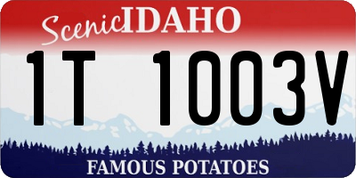 ID license plate 1T1003V