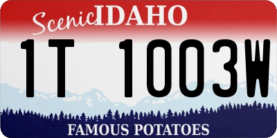 ID license plate 1T1003W