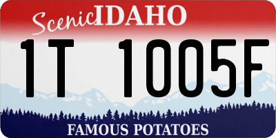 ID license plate 1T1005F