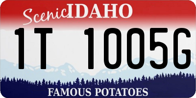 ID license plate 1T1005G
