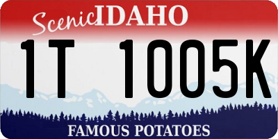 ID license plate 1T1005K