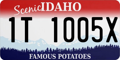 ID license plate 1T1005X