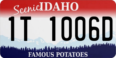 ID license plate 1T1006D