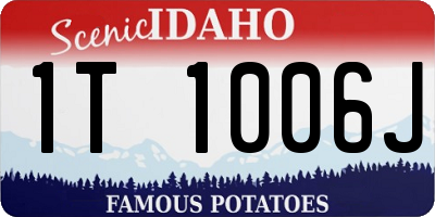 ID license plate 1T1006J