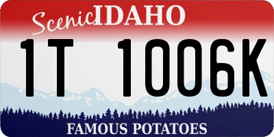 ID license plate 1T1006K
