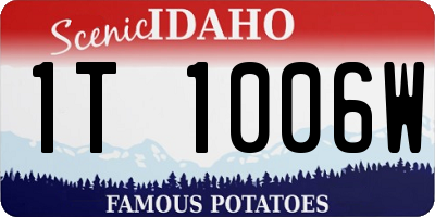 ID license plate 1T1006W