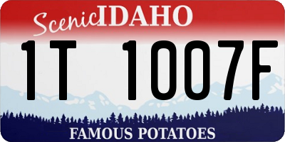 ID license plate 1T1007F
