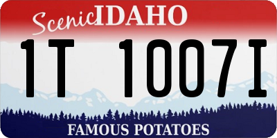 ID license plate 1T1007I