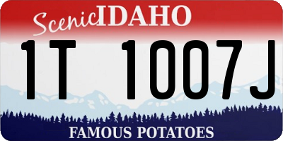ID license plate 1T1007J