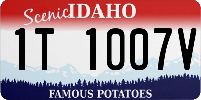 ID license plate 1T1007V