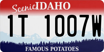 ID license plate 1T1007W