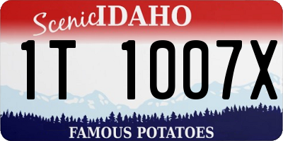 ID license plate 1T1007X
