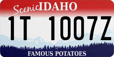 ID license plate 1T1007Z