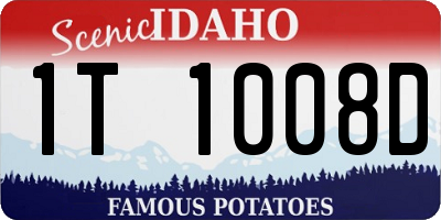 ID license plate 1T1008D