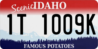 ID license plate 1T1009K